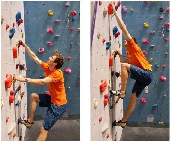 Bras tendus en escalade